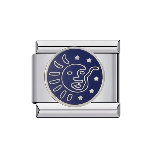 Blue Sun & Moon Charm