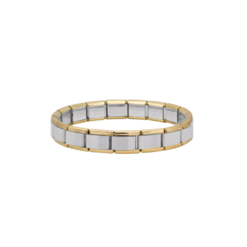 Silver Bracelet With Gold Outline